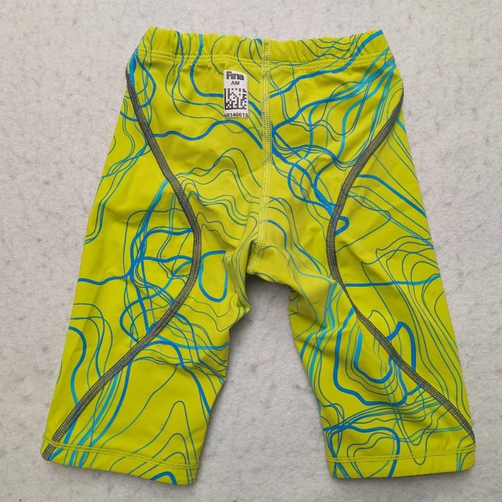 Arena Powerskin ST Jammer Boys 26 Green Blue Topographic Racing Swimsuit 002797